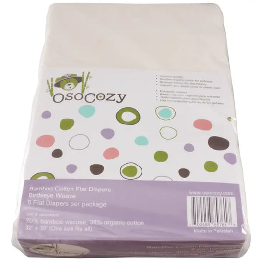 OsoCozy Flat Cloth Diapers – 6 Pack (Bamboo)