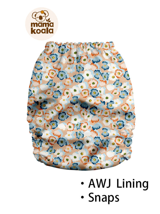 Peach/Blue Floral- OS Pocket