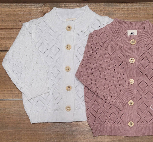 Knit Sweater Cardigan • Dusty Pink